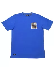 t-shirt royal da uomo con fantasia a quadri su taschino | AQUASCUTUM
