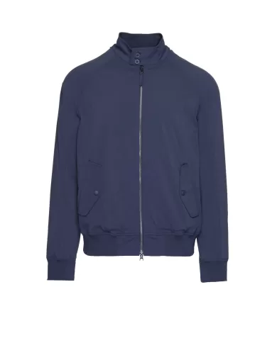 giubbino bomber navy da uomo con bordi a costine | AQUASCUTUM
