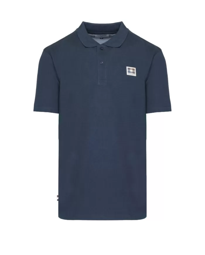 Polo Uomo AA_B004_PO001 blu con patch logata avanti | AQUASCUTUM Polo Uomo AA_B004_PO001 blu con patch logata avanti | AQUASCUTUM