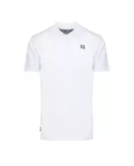 polo bianco ottico da uomo con patch logata avanti | AQUASCUTUM