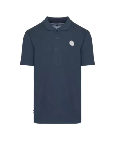 polo navy da uomo con patch logata avanti | AQUASCUTUM