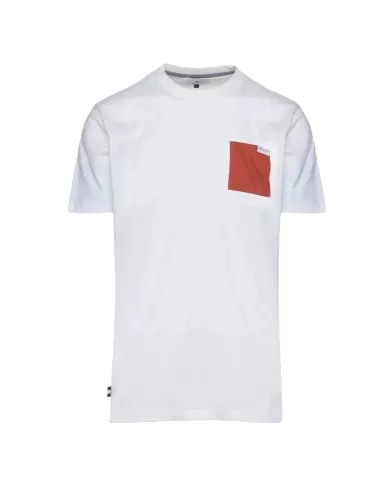 t-shirt bianco ottico da uomo con taschino rosso avanti | AQUASCUTUM