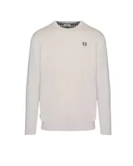 Maglia Uomo AA_B004_WO002 beige in cotone patch logata | AQUASCUTUM