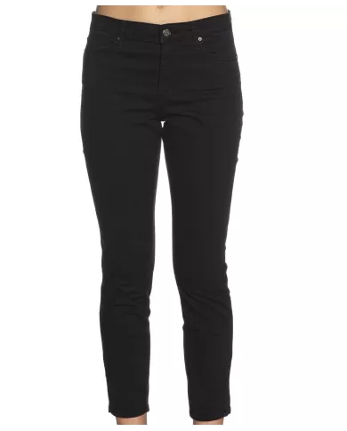 jeans skinny a vita alta neri donna con logo patch | ARMANI EXCHANGE