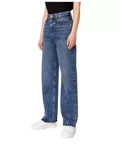 jeans relaxed indigo donna con logo patch sul retro | ARMANI EXCHANGE