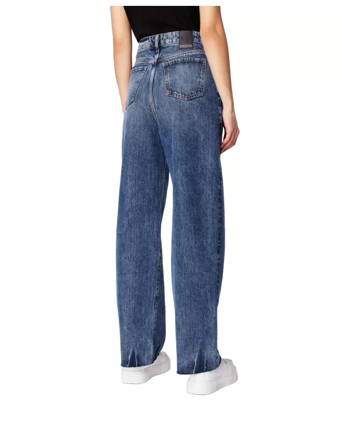 jeans relaxed indigo donna con logo patch sul retro | ARMANI EXCHANGE