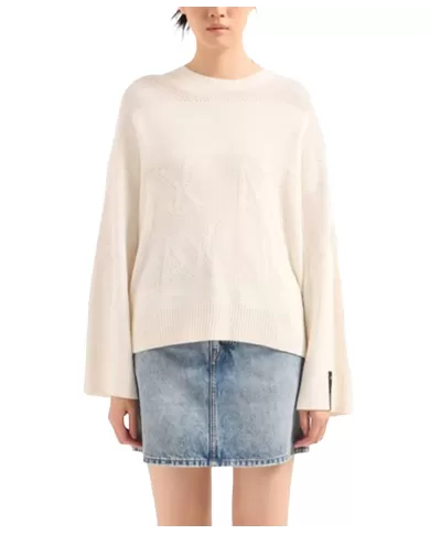 maglia comfort journal da donna con motivi logati | ARMANI EXCHANGE