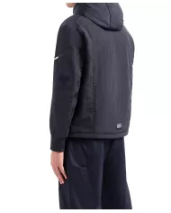 giubbotto sea blue da uomo con logo ricamo e patch | ARMANI EXCHANGE