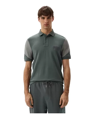 polo balsam green da uomo con motivo in contrasto | ARMANI EXCHANGE