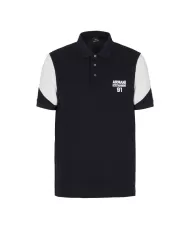 polo deep navy da uomo con motivo in contrasto | ARMANI EXCHANGE
