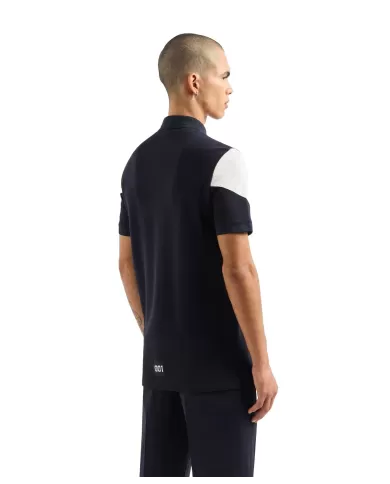 polo deep navy da uomo con motivo in contrasto | ARMANI EXCHANGE