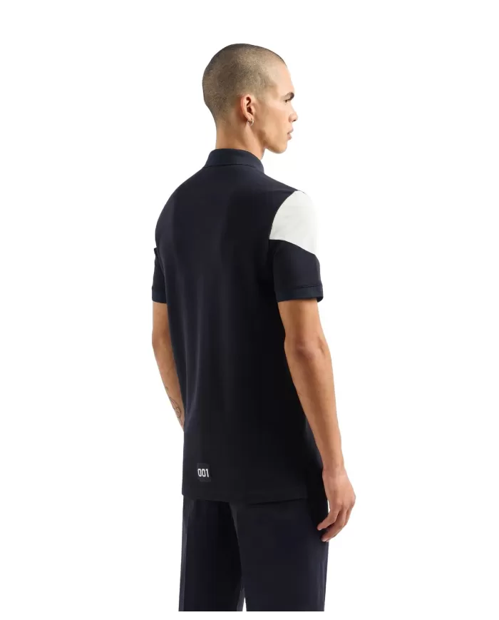 polo deep navy da uomo con motivo in contrasto | ARMANI EXCHANGE