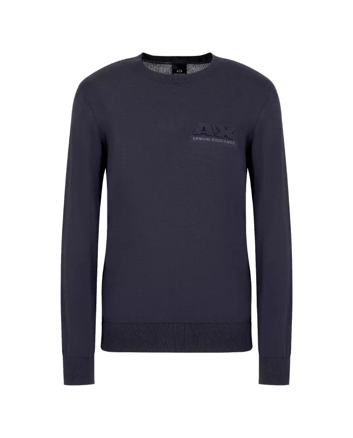 maglia night sky da uomo con logo impresso e ricamo | ARMANI EXCHANGE maglia night sky da uomo con logo impresso e ricamo | ARMANI EXCHANGE