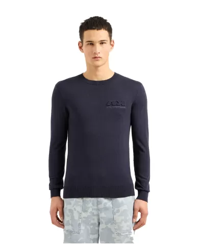 maglia night sky da uomo con logo impresso e ricamo | ARMANI EXCHANGE