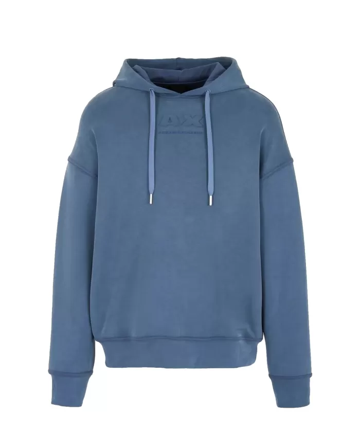 felpa blue avio da uomo con logo impresso sul petto | ARMANI EXCHANGE felpa blue avio da uomo con logo impresso sul petto | ARMANI EXCHANGE