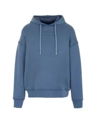 felpa blue avio da uomo con logo impresso sul petto | ARMANI EXCHANGE