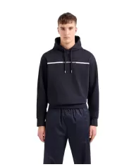 felpa deep navy da uomo con bordi a costine e stampa | ARMANI EXCHANGE felpa deep navy da uomo con bordi a costine e stampa | ARMANI EXCHANGE