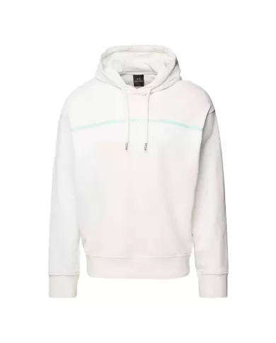 felpa off white da uomo con bordi a costine e stampa | ARMANI EXCHANGE