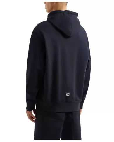 felpa deep navy a uomo con patch e logo ricamo | ARMANI EXCHANGE