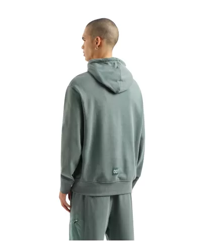 felpa balsam green uomo con tasca ricamata con logo | ARMANI EXCHANGE