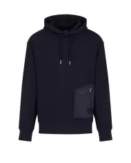 felpa deep navy da uomo con tasca ricamata con logo | ARMANI EXCHANGE