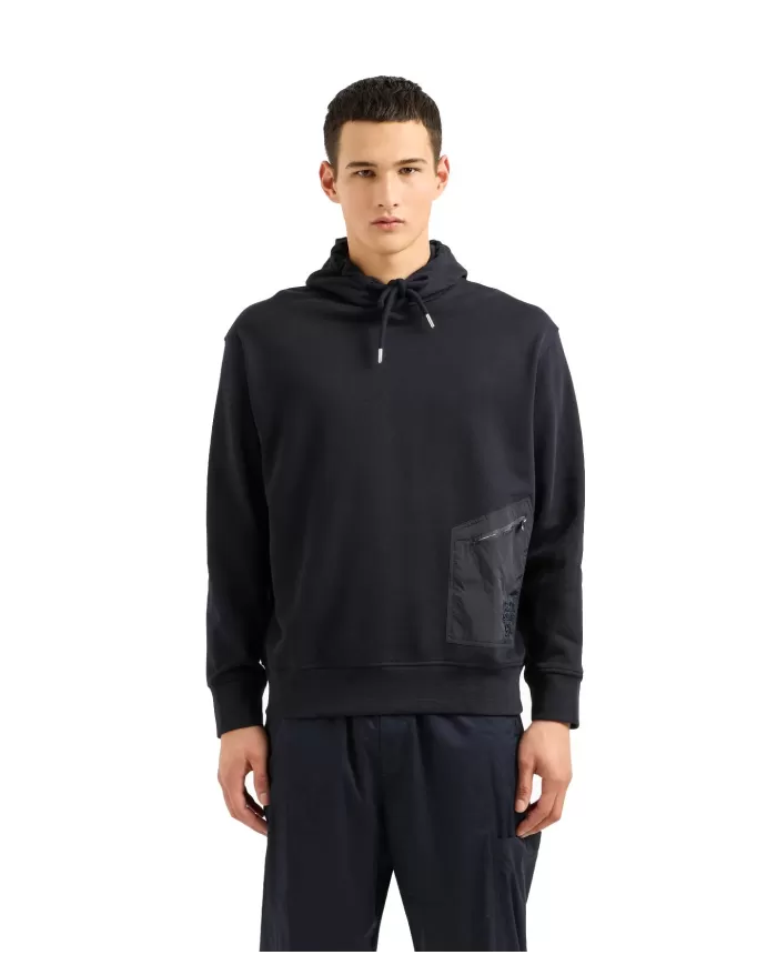 felpa deep navy da uomo con tasca ricamata con logo | ARMANI EXCHANGE felpa deep navy da uomo con tasca ricamata con logo | ARMANI EXCHANGE