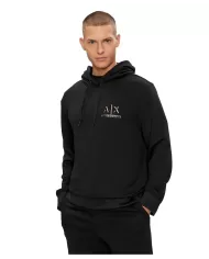 felpa nera da uomo con cappuccio e stampa logata | ARMANI EXCHANGE felpa nera da uomo con cappuccio e stampa logata | ARMANI EXCHANGE