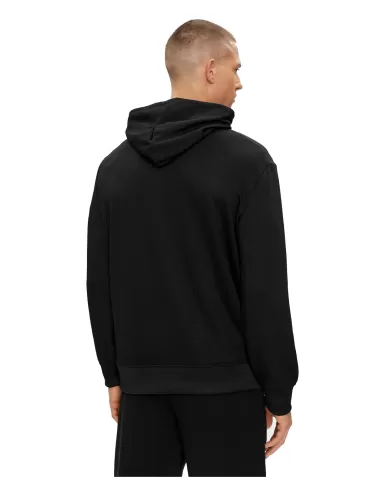 felpa nera da uomo con cappuccio e stampa logata | ARMANI EXCHANGE