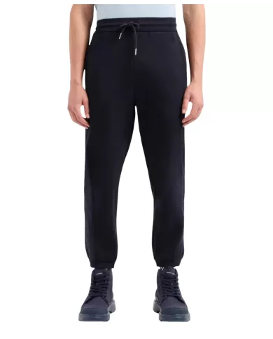 pantalone jogger deep navy da uomo con logo stripes | ARMANI EXCHANGE