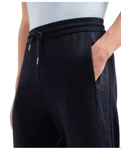 pantalone jogger deep navy da uomo con logo stripes | ARMANI EXCHANGE