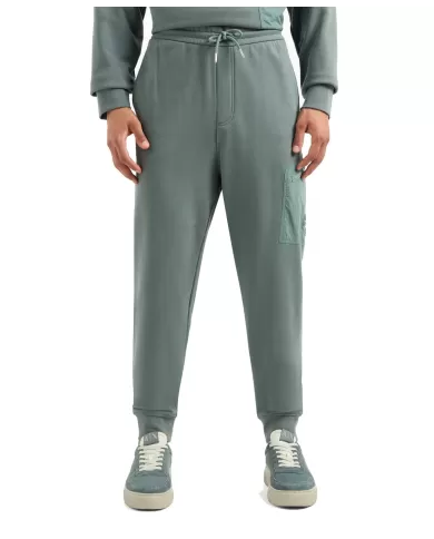 pantalone jogger balsam green uomo con logo e patch | ARMANI EXCHANGE