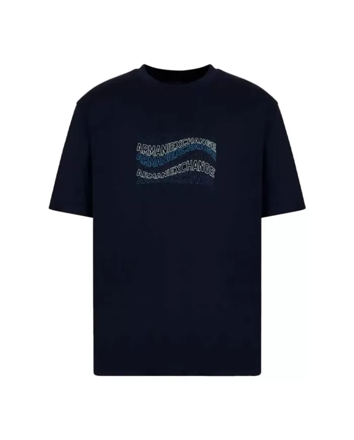 t-shirt deep navy da uomo con stampa, ricami e patch | ARMANI EXCHANGE t-shirt deep navy da uomo con stampa, ricami e patch | ARMANI EXCHANGE