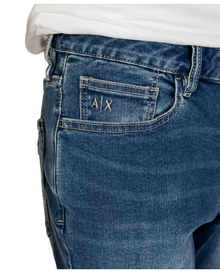 jeans indigo denim uomo con logo su patch e dettagli | ARMANI EXCHANGE jeans indigo denim uomo con logo su patch e dettagli | ARMANI EXCHANGE