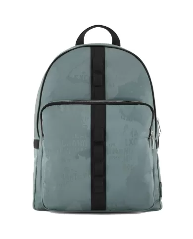 zaino balsam green uomo con motivo logato all-over | ARMANI EXCHANGE
