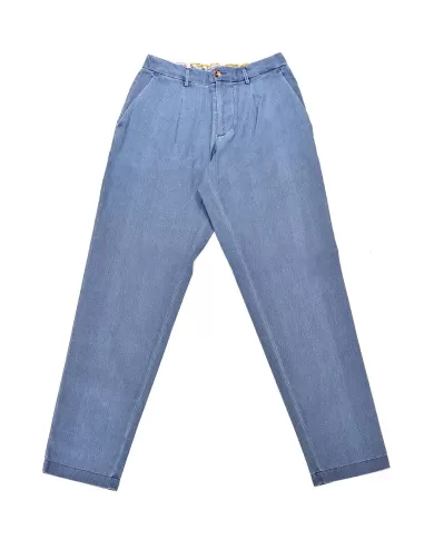 pantalone blu da uomo con lavorazione a pezza delavè | BOB pantalone blu da uomo con lavorazione a pezza delavè | BOB