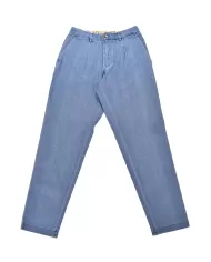 pantalone blu da uomo con lavorazione a pezza delavè | BOB pantalone blu da uomo con lavorazione a pezza delavè | BOB