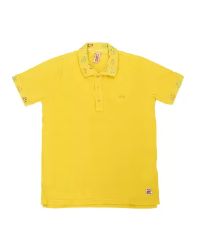 polo giallo da uomo con dettagli e logo ricamati | BOB polo giallo da uomo con dettagli e logo ricamati | BOB