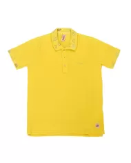 polo giallo da uomo con dettagli e logo ricamati | BOB