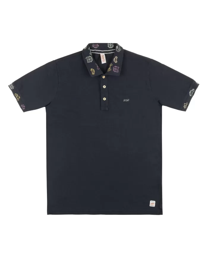 polo notte da uomo con dettagli e logo ricamati | BOB polo notte da uomo con dettagli e logo ricamati | BOB