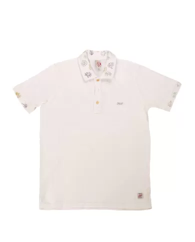 polo bianca da uomo con dettagli e logo ricamati | BOB polo bianca da uomo con dettagli e logo ricamati | BOB