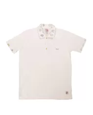 polo bianca da uomo con dettagli e logo ricamati | BOB polo bianca da uomo con dettagli e logo ricamati | BOB