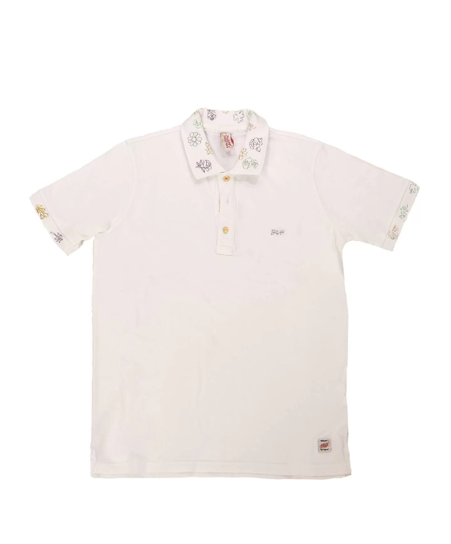 BOB Polo Uomo RILEY VR0257 P-EP cotone con dettaglio ricamato 01 BIANCO - Bild 2 von 2