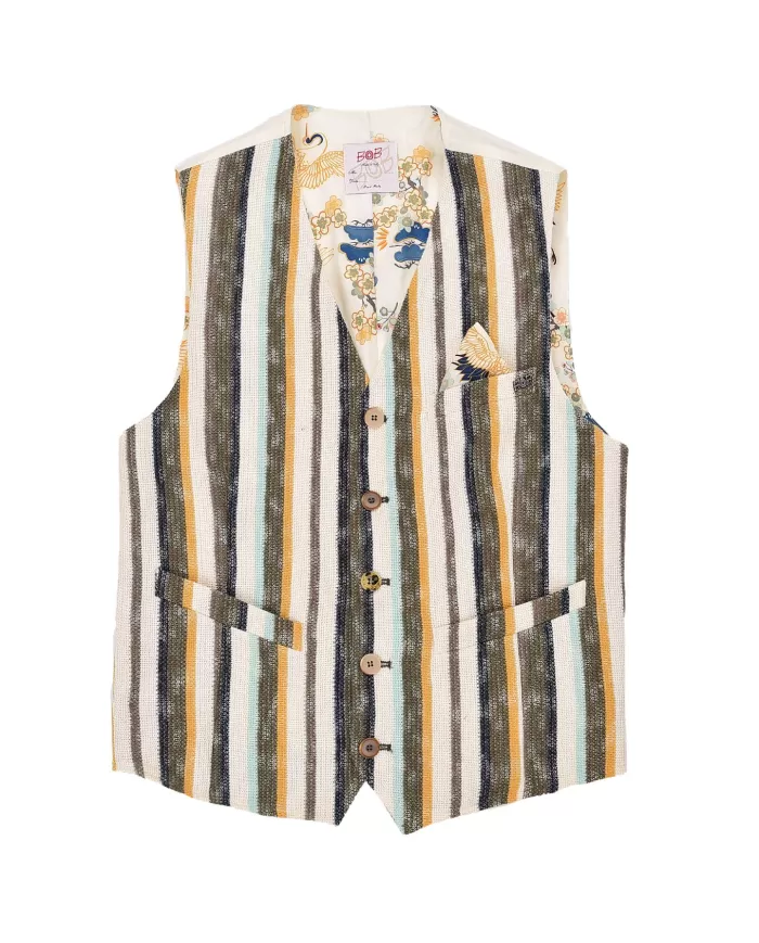 gilet foderato classico da uomo con motivo rigato | BOB gilet foderato classico da uomo con motivo rigato | BOB