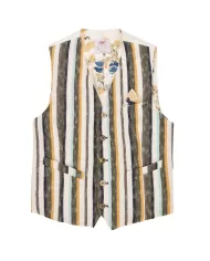 gilet foderato classico da uomo con motivo rigato | BOB