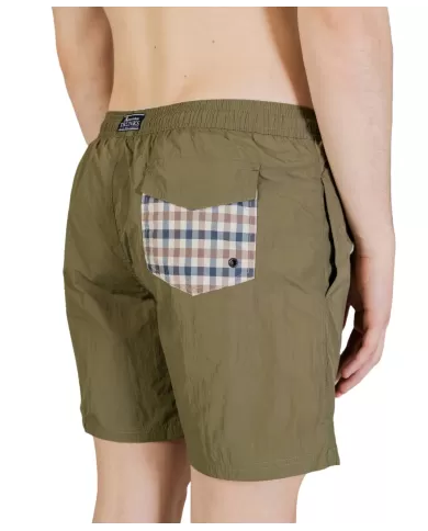 boxer mare army green uomo con motivo a quadri su tasca | AQUASCUTUM boxer mare army green uomo con motivo a quadri su tasca | AQUASCUTUM