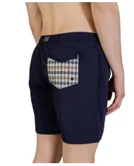 boxer mare navy da uomo con motivo a quadri su tasca | AQUASCUTUM