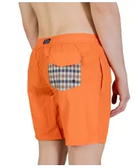 boxer mare arancio da uomo con motivo a quadri su tasca | AQUASCUTUM