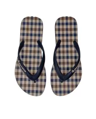 infradito navy uomo con motivo a quadri e dettaglio logo | AQUASCUM infradito navy uomo con motivo a quadri e dettaglio logo | AQUASCUM