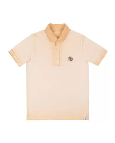 polo reversibile albicocca da uomo con patch e ricamo logo | BOB polo reversibile albicocca da uomo con patch e ricamo logo | BOB