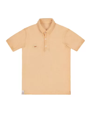 polo reversibile albicocca da uomo con patch e ricamo logo | BOB polo reversibile albicocca da uomo con patch e ricamo logo | BOB